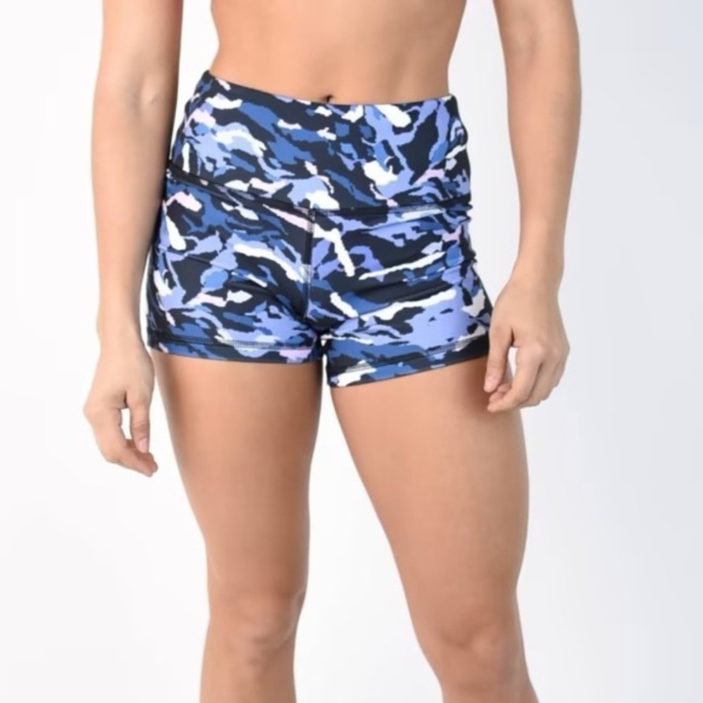 Fleo M Blue Camo Power High Rise Shorts